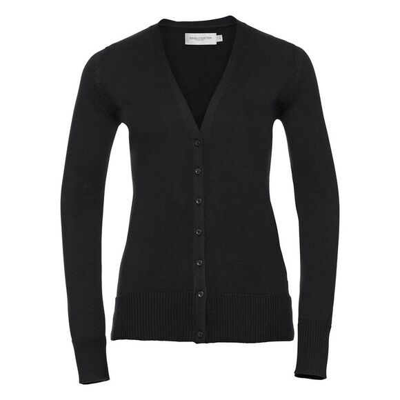 Russell Collection Womens/Ladies Deep V Cardigan / Black - Picture 1 of 3
